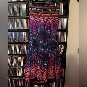 Kamana Boho Mandala Print Palazzo Pants Festival Bohemian Elastic Waist Size XL